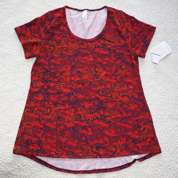 LuLaRoe Tops - Lularoe Classic T Red Blue Paisley - NWT
